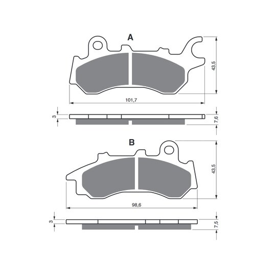 Brzdové obloženie GOLDFREN 398 S33 STREET FRONT