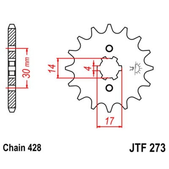 Reťazové koliečko JT JTF 273-14 14T, 428