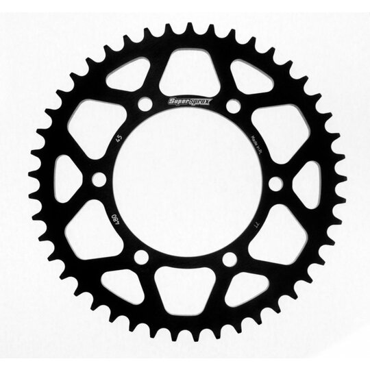 Hliníková reťazová rozeta SUPERSPROX RAL-480:45-BLK čierna 45T, 525