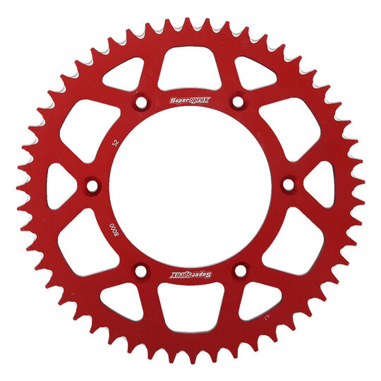 Hliníková reťazová rozeta SUPERSPROX RAL-8000:52-RED červené 52T, 520