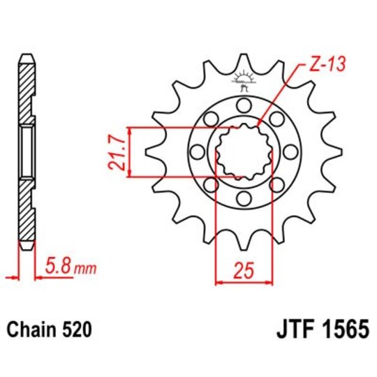 Reťazové koliečko JT JTF 1565-12 12T, 520