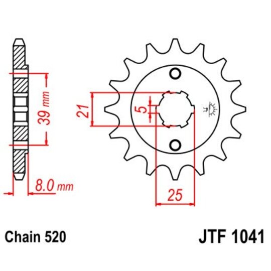 Reťazové koliečko JT JTF 1041-14 14T, 520