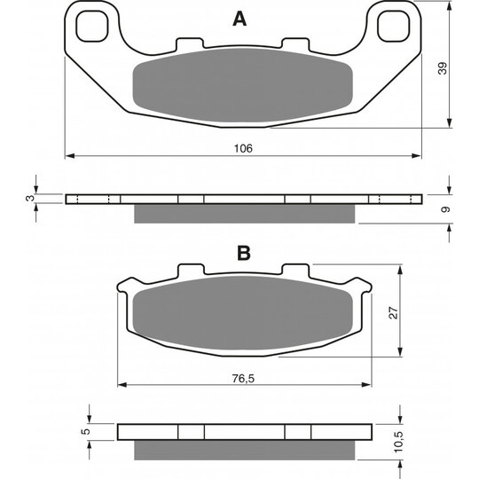 Brzdové obloženie GOLDFREN 044 S3