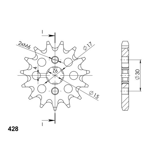 Reťazové koliečko SUPERSPROX CST-274:15 15T, 428