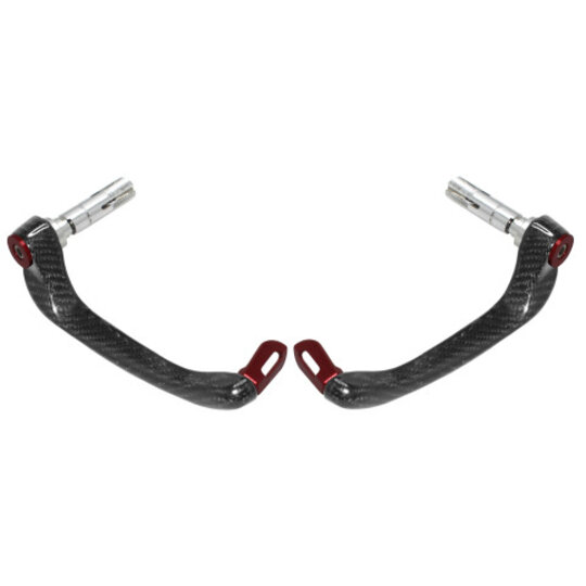 Lever guard ACCOSSATO with red eyelet and insert right + left , carbon