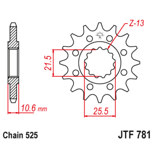 Reťazové koliečko JT JTF 781-14 14T, 525