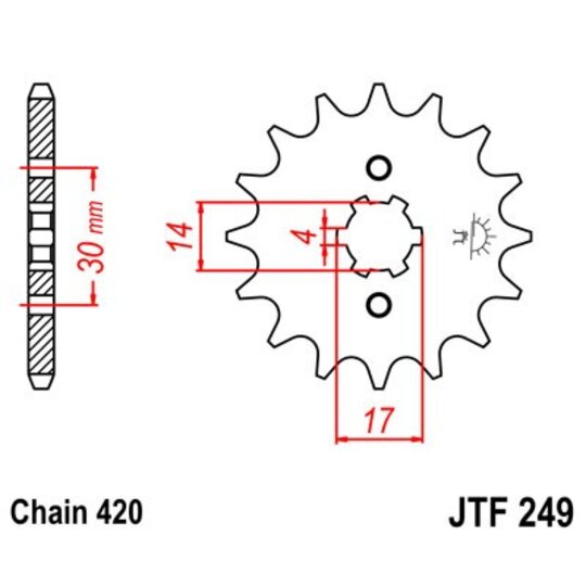 Reťazové koliečko JT JTF 249-16 16T, 420
