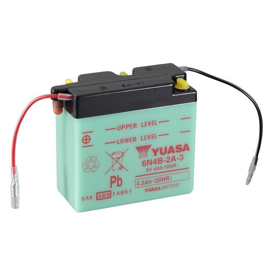 Conventional 6V battery NO ACID YUASA 6N4B-2A-3