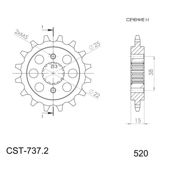 Reťazové koliečko SUPERSPROX CST-737:15 15T, 520