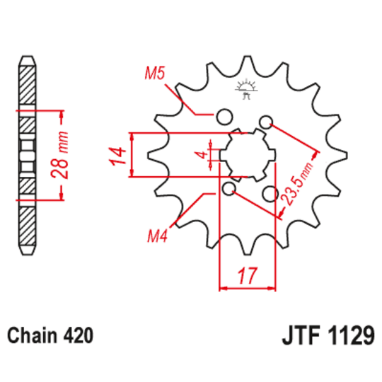 Reťazové koliečko JT JTF 1129-14 14T, 420