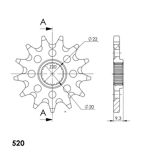 Reťazové koliečko SUPERSPROX CST-250:13 13T, 520