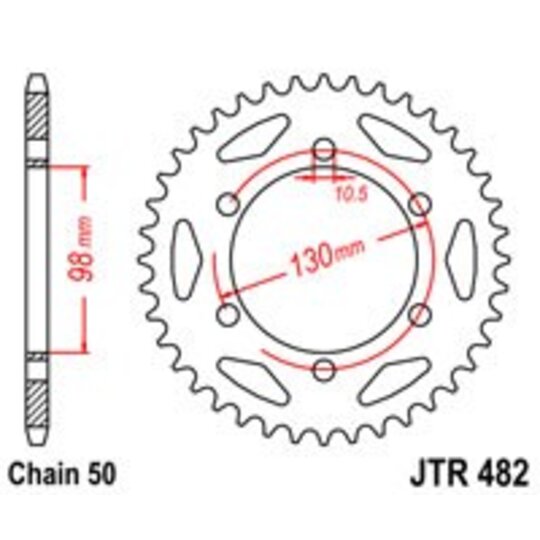 Reťazová rozeta JT JTR 482-47 47T, 530