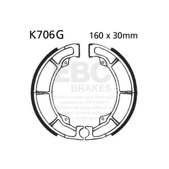Brzdové čeľuste -sada EBC K706G drážkovaný
