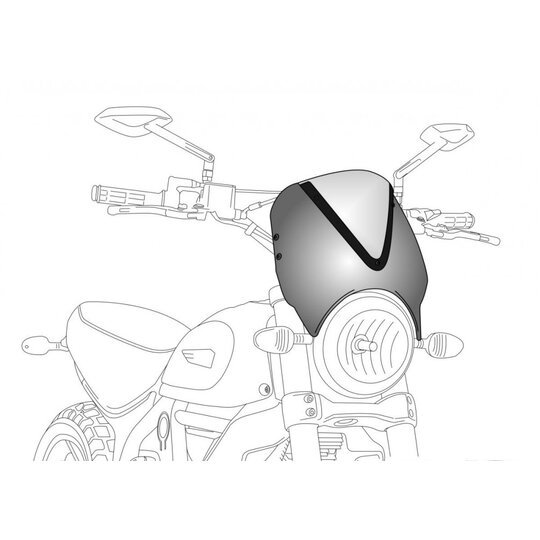 Plexi na motorku PUIG RETROVISION 8926A matná čierna modrá