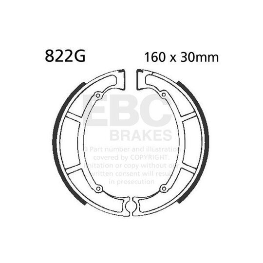 Brzdové čeľuste -sada EBC 822G drážkovaný