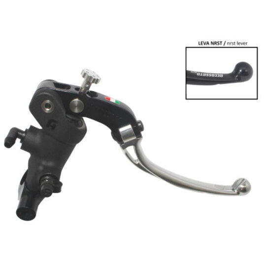 Radial brake master cylinder ACCOSSATO 19 x 19 with folding lever,silver