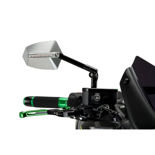 Zpätné zrkadlo PUIG GTI 015ND čierny/eloxovaný hliník pravý