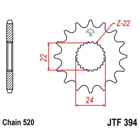 Reťazové koliečko JT JTF 394-15 15T, 520