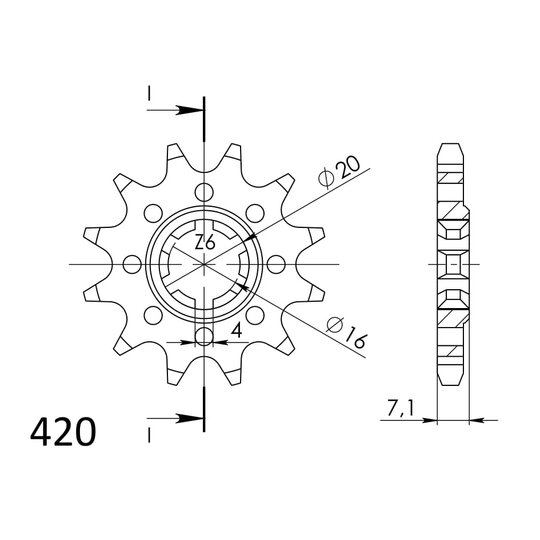 Reťazové koliečko SUPERSPROX CST-413:12 12T, 420