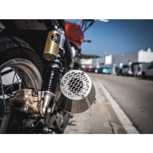 Universal silencer GPR ULTRACONE CAFÉ RACER CAFE.59.ULTRA Brushed Stainless steel without link pipe