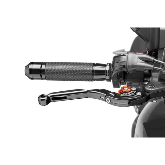 Páčka brzdy bez adaptéra PUIG 19NNT výsuvné skladacie čierna/oranžová