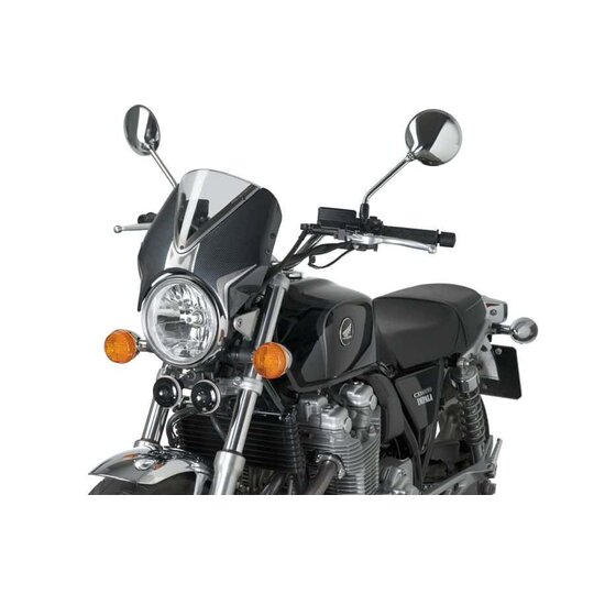 Plexi na motorku PUIG RETROVISION 7594W karbónový vzhľad priehľadné