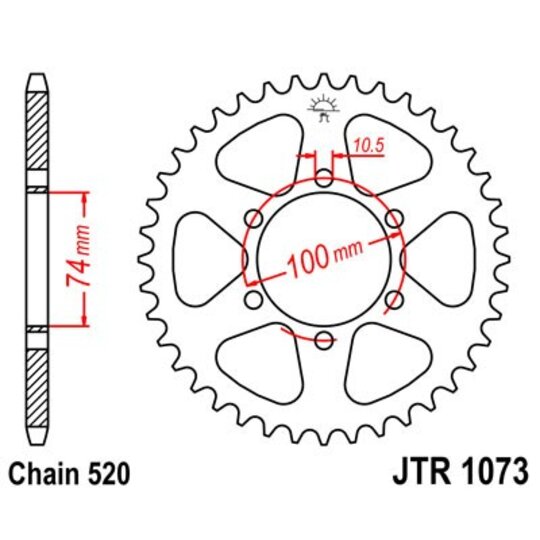 Reťazová rozeta JT JTR 1073-46 46T, 520