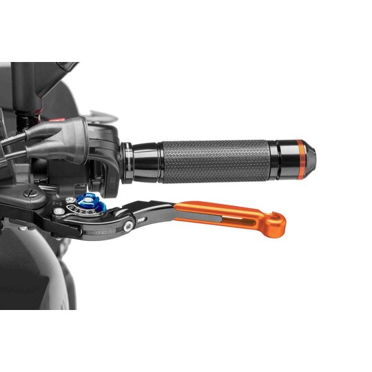 Páčka spojky bez adaptéra PUIG 29TNA výsuvné skladacie oranžová/modrá