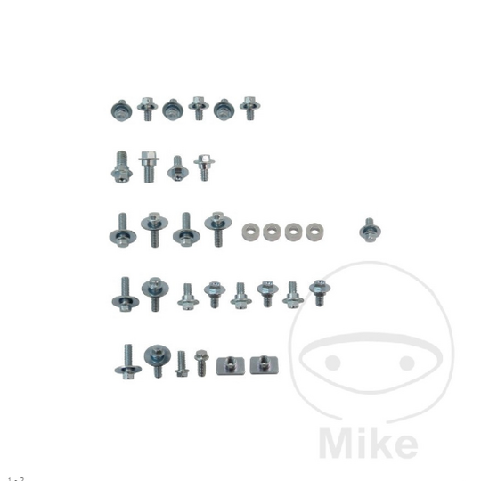 Kapotáž - sada  skrutiek JMT KAWASAKI KX 33 kusov