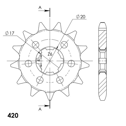 Reťazové koliečko SUPERSPROX CST-429:12 12T, 420