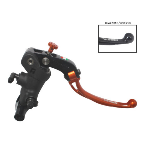 Radial brake master cylinder ACCOSSATO 19 x 20 with folding lever,orange