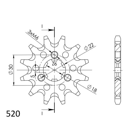 Reťazové koliečko SUPERSPROX CST-1445:12 12T, 520