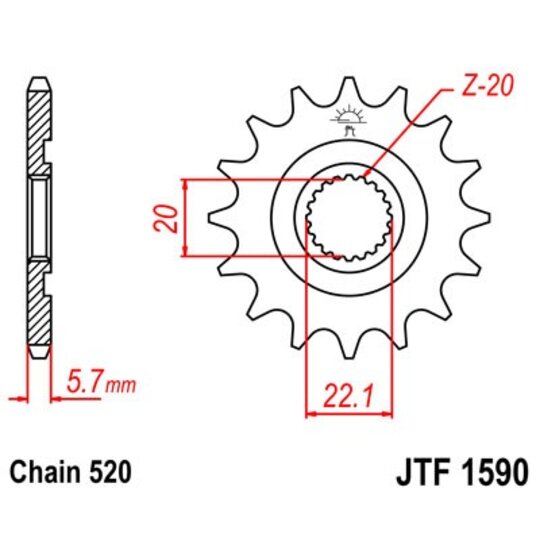 Reťazové koliečko JT JTF 1590-12 12T, 520