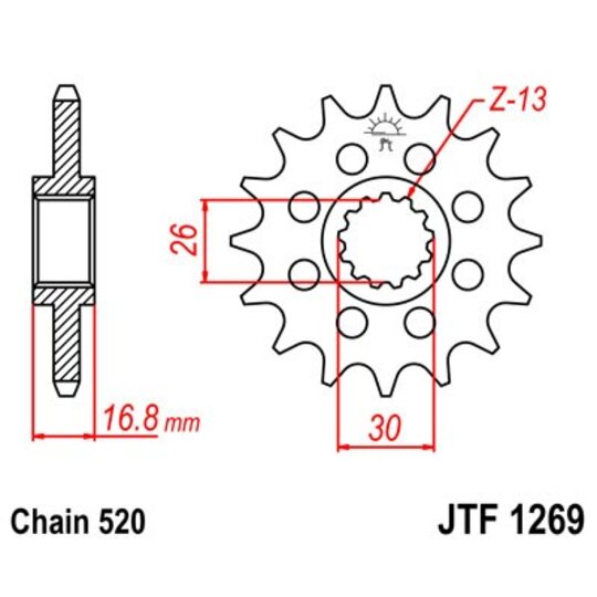 Reťazové koliečko JT JTF 1269-14 14T, 520