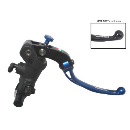 Radial brake master cylinder ACCOSSATO 19 x 20 with folding lever,blue