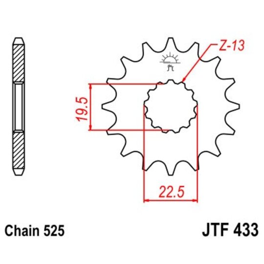 Reťazové koliečko JT JTF 433-15 15T, 525