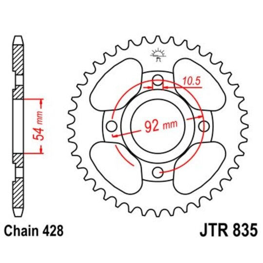 Reťazová rozeta JT JTR 835-44 44T, 428