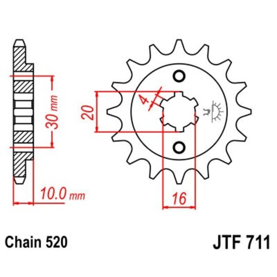 Reťazové koliečko JT JTF 711-12 12T, 520