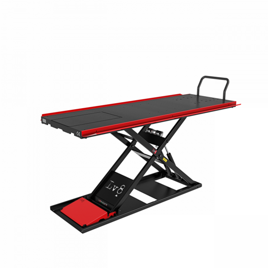 moto  zdvihák LV8 NANO 400 FLOOR VERSION EN400GE.R s  elektro-hydraulickou jednotkou (čierna a červená RAL 3002)