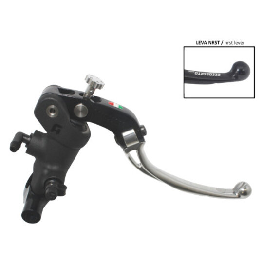 Radial brake master cylinder ACCOSSATO 19 x 18 with folding lever,silver
