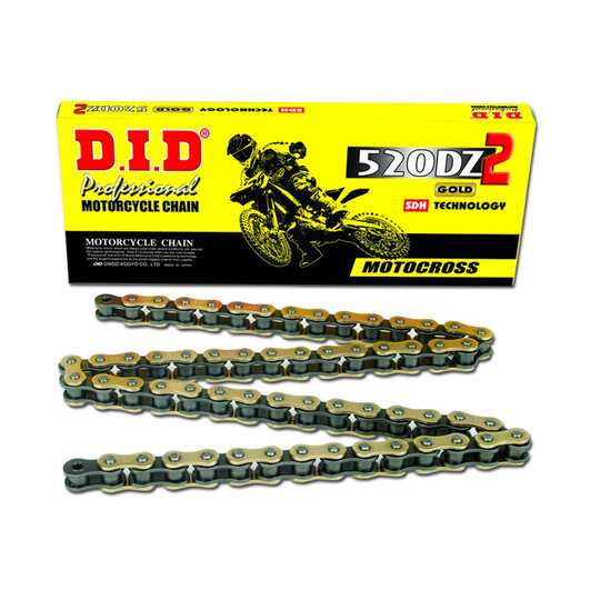 motokros- závodná D.I.D Chain 520DZ2 SDH 114 L zlatá/čierna