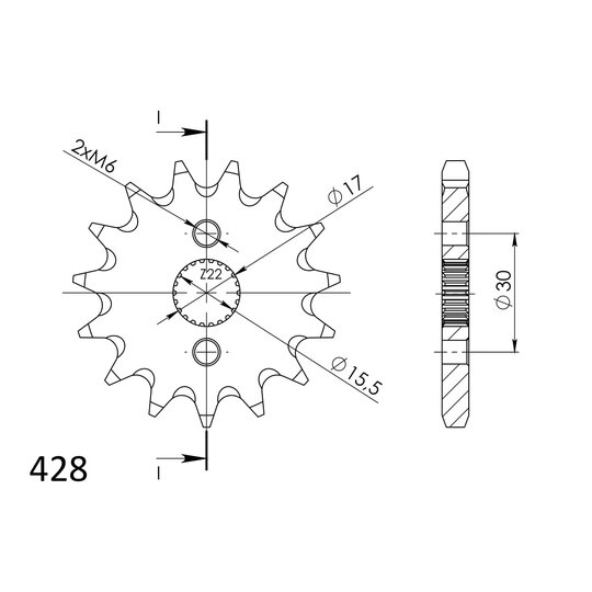 Reťazové koliečko SUPERSPROX CST-1257:15 15T, 428