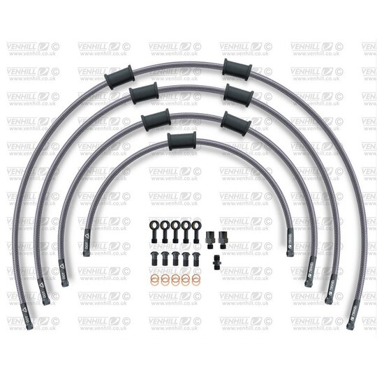 ŠTANDART -predok -sada Venhill POWERHOSEPLUS BMW-10012FB (4 hadice v sade) priehľadné hadice, čierne koncovky