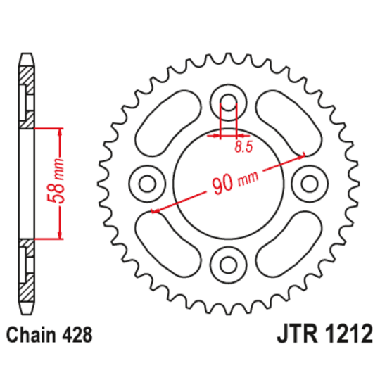 Reťazová rozeta JT JTR 1212-37 37T, 428