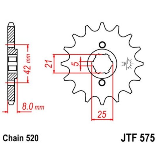 Reťazové koliečko JT JTF 575-13 13T, 520