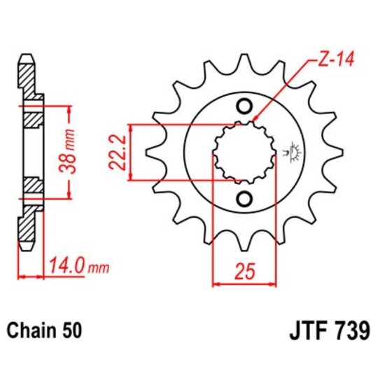 Reťazové koliečko JT JTF 739-15 15T, 530