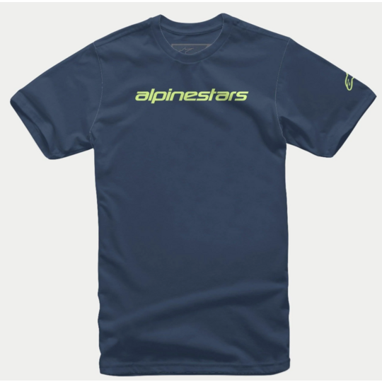 Alpinestars - tričko linear wordmark 2.0 / blue-lime - tricko-alpine-linear2.0_blue-lime