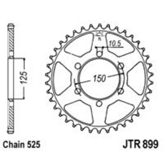 Reťazová rozeta JT JTR 899-42 42T, 525