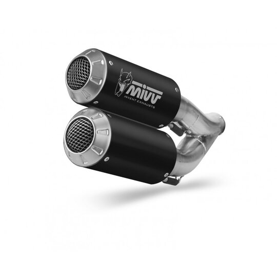 2 koncovky výfuku MIVV MK3 KT.022.LM3B čierna nerezová oceľ