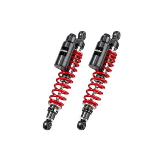 Rear Twinshocks BITUBO Piggyback tank - ADJ:Manual spring preload, lenght, rebound, compression Red springs
